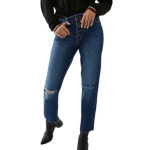 True Religion High Rise Cropped Straight Jeans 26